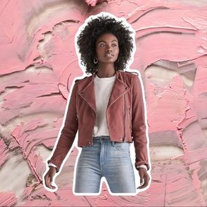 Lucky Brand Mauve Suede Moto Jacket